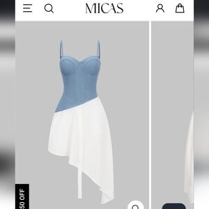 Stylish Blue and White Women's Dress